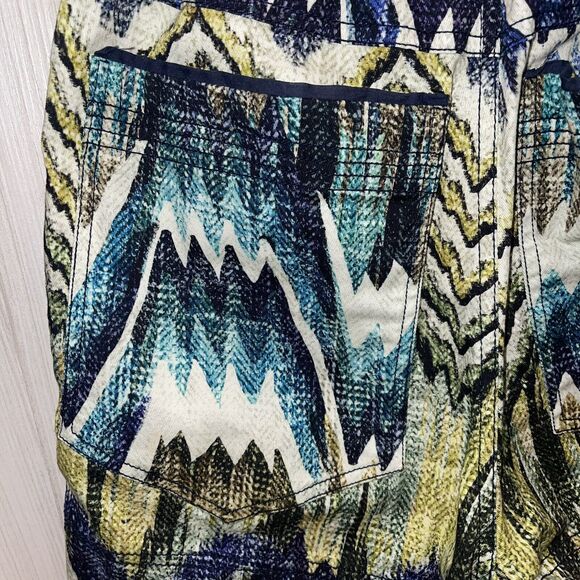 Chufy Nino High-Waisted Belted Chevron Paperbag Shorts Calvi Blue XS - Picture 11 of 13